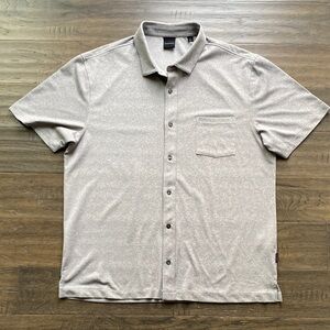DUNNING Button Down Short Sleeve Shirt Mens Sz XL Grey